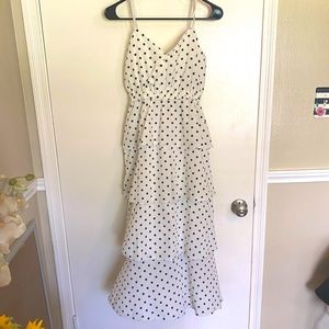 NWT Polka Dot Ruffled Maxi Dress